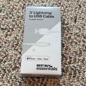 3 Foot Lightning to USB Cable. NIB